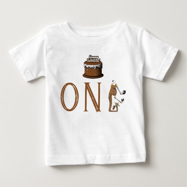 T-Shirt pour bébé pour son premier anniversaire av (Devant)