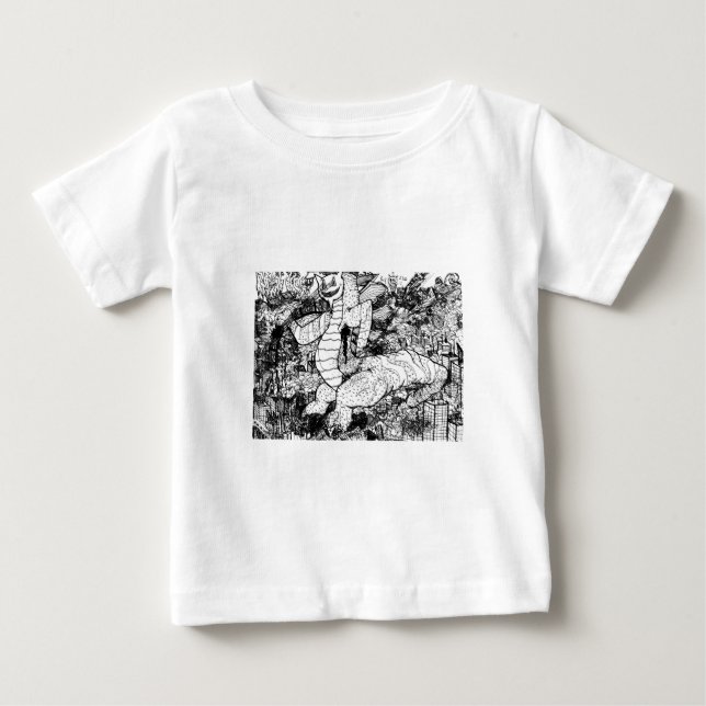T-shirt Pour Bébé Pourcentage Godzilla (Devant)