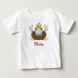 T-shirt Pour Bébé Poussin Mignon dans un Œuf qui Éclos