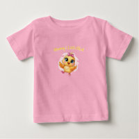 Poussin Rose Bébé avec Motif Ruban