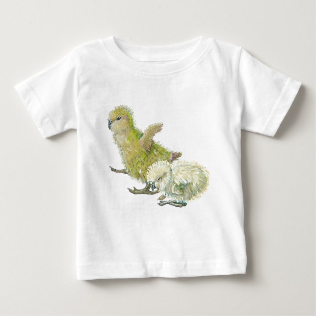 T-shirt Pour Bébé Poussins de Kakapo (Devant)