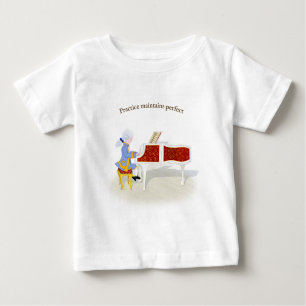 T-shirt Pour Bébé "Pratique Conserve Parfait" Mozart Jouer Piano