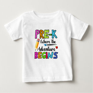T-shirt Pour Bébé Pré-K Où Commence L'Aventure