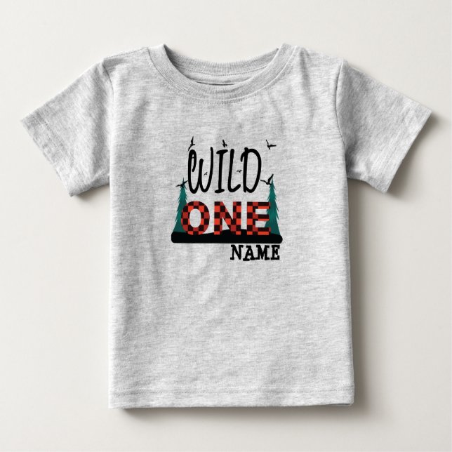 T-shirt Pour Bébé Premier 1er anniversaire d'une chemise de plaid sa (Devant)