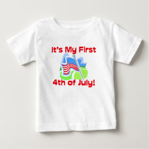 T-shirt Pour Bébé Premier 4 juillet, T-shirt mignon de bébé