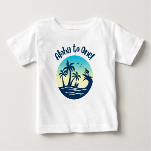 T-shirt Pour Bébé Premier Anniversaire, Aloha to One !