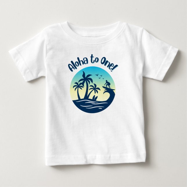T-shirt Pour Bébé Premier Anniversaire, Aloha to One ! (Devant)