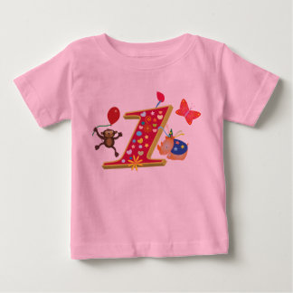 T-shirt Pour Bébé premier anniversaire : Animaux mignons et amusants