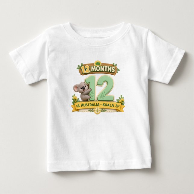 T-shirt Pour Bébé Premier anniversaire bébé 12 mois (Devant)