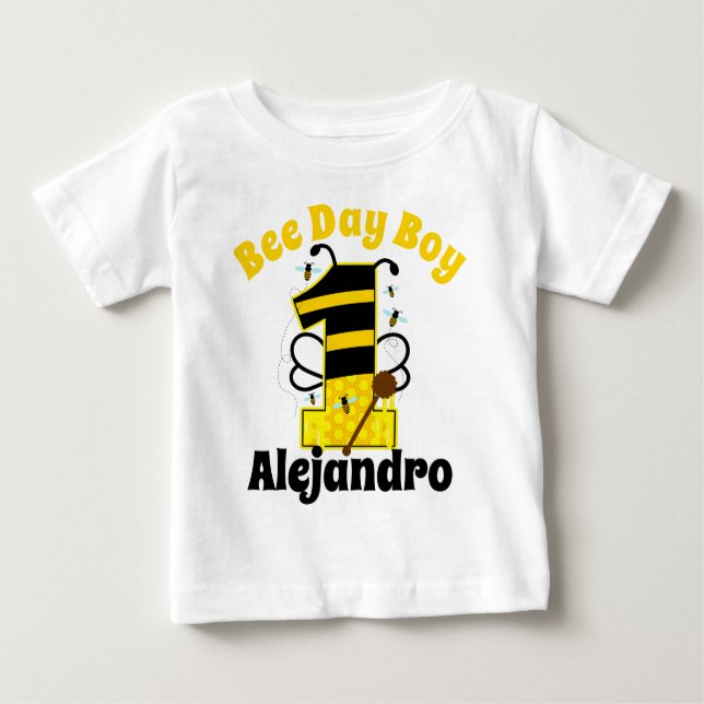 T-shirt Pour Bébé Premier anniversaire Boy Bee (Devant)