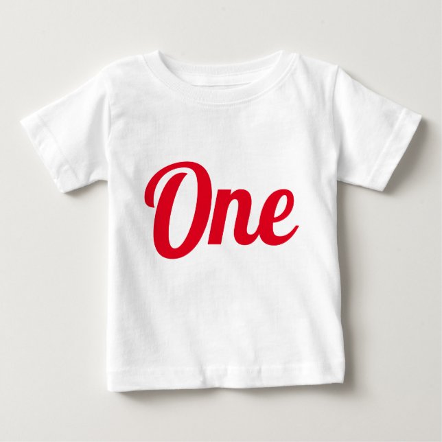 T-shirt Pour Bébé Premier anniversaire Chemise rouge bébé (Devant)