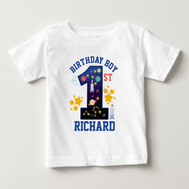 T-shirt Pour Bébé Premier anniversaire Conception spatiale (Devant)