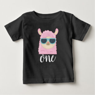 T-shirt Pour Bébé Premier anniversaire Cute Llama Face 1er anniversa