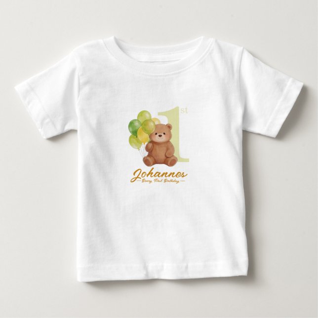 T-shirt Pour Bébé Premier anniversaire de Beary (Devant)