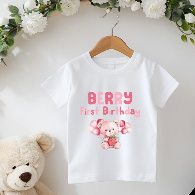 T-shirt Pour Bébé Premier anniversaire de Berry fraise rose (Créateur téléchargé)