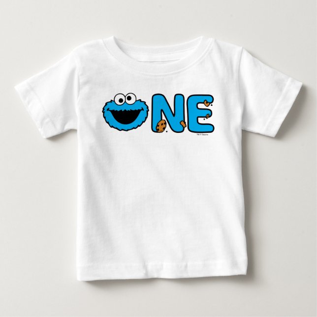 T-shirt Pour Bébé Premier anniversaire de Cookie Monster (Devant)