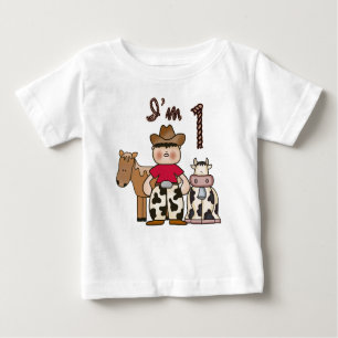T-shirt Pour Bébé Premier anniversaire de Cowboy
