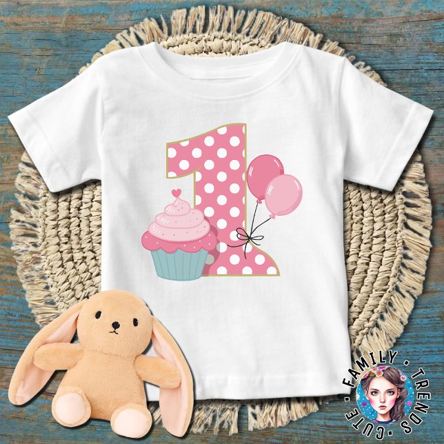 T-shirt Pour Bébé Premier anniversaire de Cupcake (Créateur téléchargé)