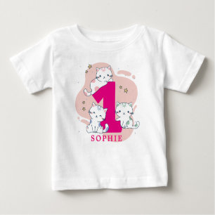T-shirt Pour Bébé Premier anniversaire de filles mignonnes