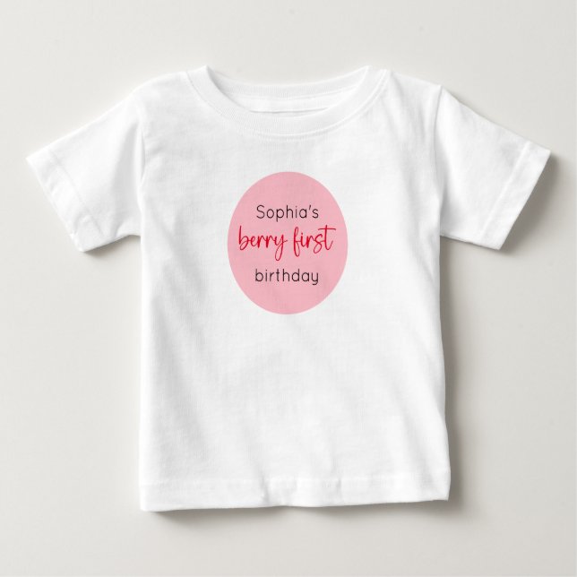 T-shirt Pour Bébé Premier anniversaire de fraise Berry premier (Devant)