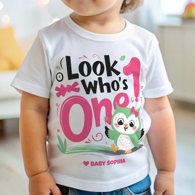 T-shirt Pour Bébé Premier anniversaire de la chouette (Créateur téléchargé)