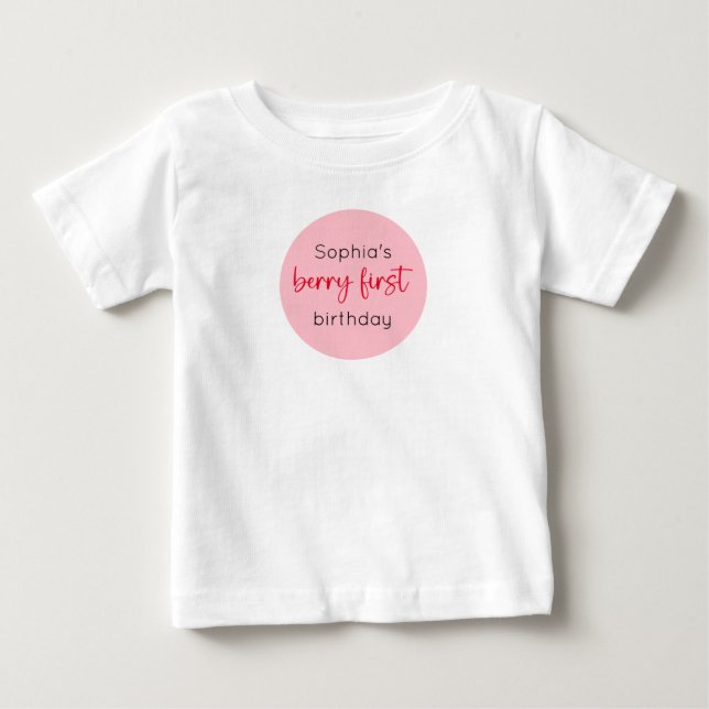 T-shirt Pour Bébé Premier anniversaire de la fraise (Devant)