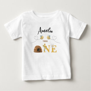 T-shirt Pour Bébé Premier anniversaire de la mignonne abeille modern