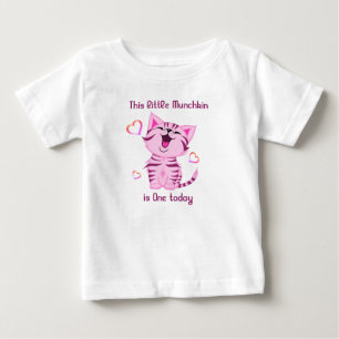 T-shirt Pour Bébé Premier anniversaire de Little Munchkin chaton auj