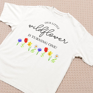 T-shirt Pour Bébé Premier anniversaire de Little Wildflower