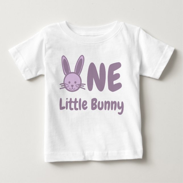 T-shirt Pour Bébé Premier anniversaire de Petit Lapin (Devant)