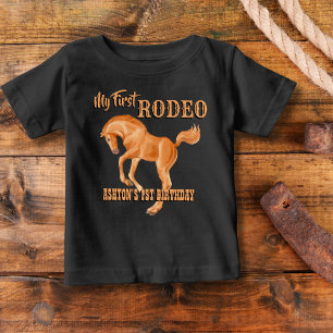 T-shirt Pour Bébé Premier anniversaire de rodéo cowboy personnalisé