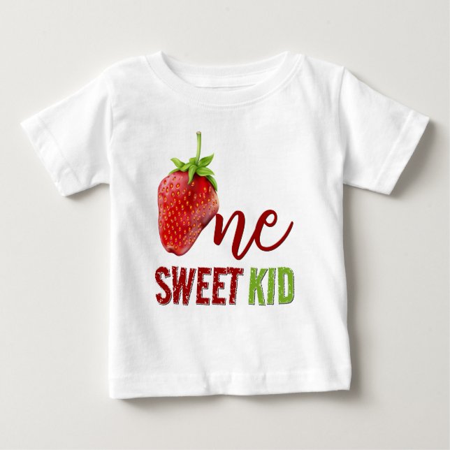 T-shirt Pour Bébé Premier anniversaire de Strawberry ONE Berry (Devant)