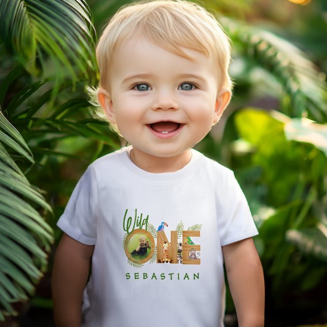 T-shirt Pour Bébé Premier Anniversaire de Wild One Animaux de la Jun (Créateur téléchargé)