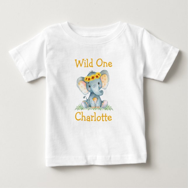 T-shirt Pour Bébé Premier anniversaire de Wild One Éléphant Tourneso (Devant)