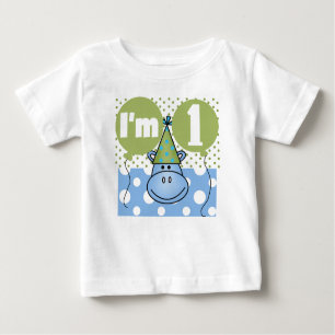 T-shirt Pour Bébé Premier anniversaire d'hippopotame