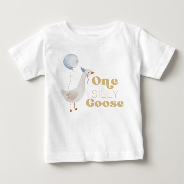 T-shirt Pour Bébé Premier Anniversaire d'One Silly Goose (Devant)