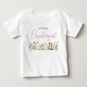 T-shirt Pour Bébé Premier Anniversaire d'Onederful Wildflower