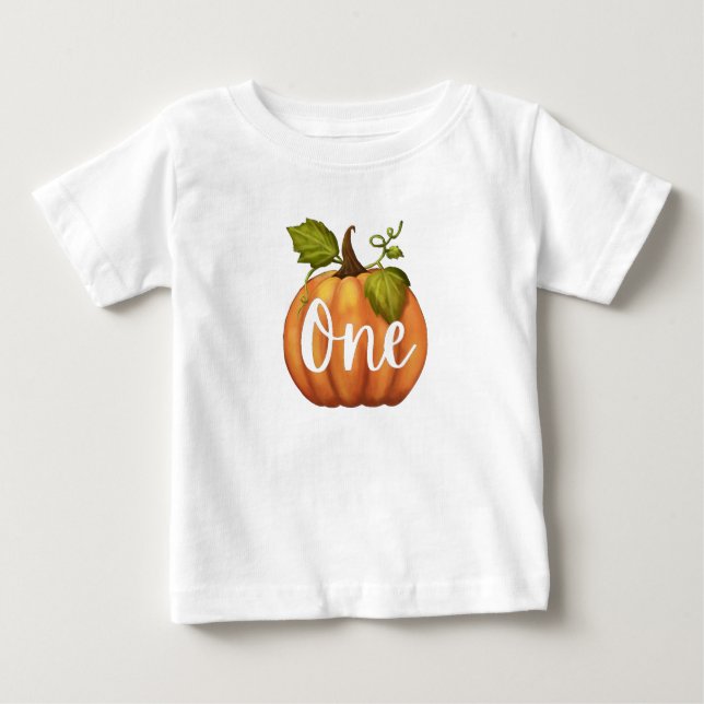 T-shirt Pour Bébé Premier anniversaire du citrouille (Devant)