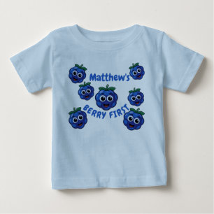 T-shirt Pour Bébé Premier anniversaire garçon bleu Berry 1er