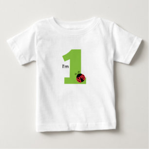 T-shirt Pour Bébé Premier anniversaire, je suis un, mignon coccinell