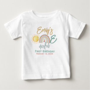 T-shirt Pour Bébé Premier Anniversaire Merveilleux de la Fille
