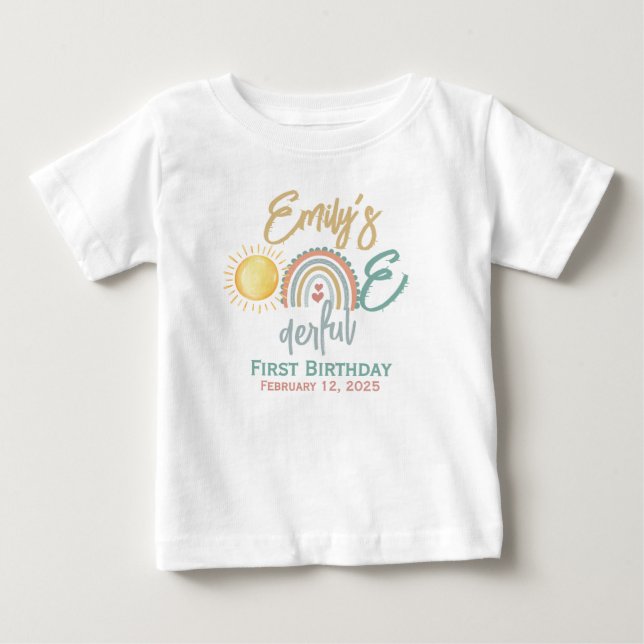 T-shirt Pour Bébé Premier anniversaire merveilleux de notre fille (Devant)