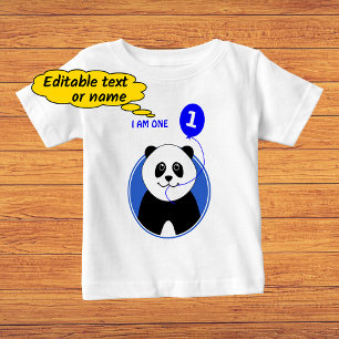 T-shirt Pour Bébé Premier anniversaire mignon panda texte personnali
