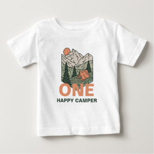 T-shirt Pour Bébé Premier Anniversaire One Happy Camper 