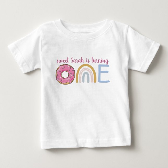 T-shirt Pour Bébé Premier anniversaire personnalisé (Devant)