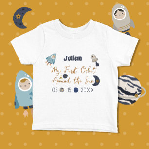 T-shirt Pour Bébé Premier anniversaire, Première orbite autour du so