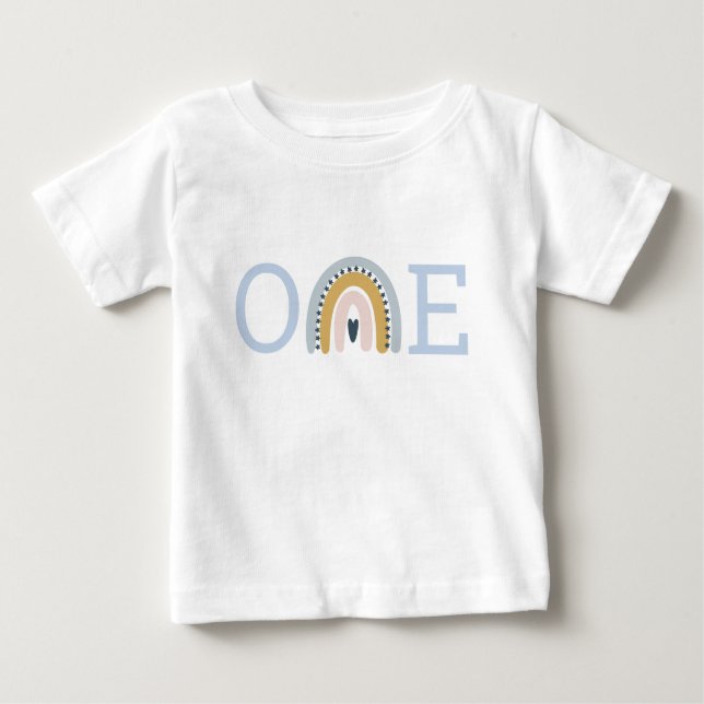T-shirt Pour Bébé Premier anniversaire Rainbow Baby Tee (Devant)