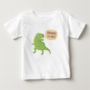 T-shirt Pour Bébé Premier anniversaire, Rawr ! J'ai 1 an, Cute Dino 