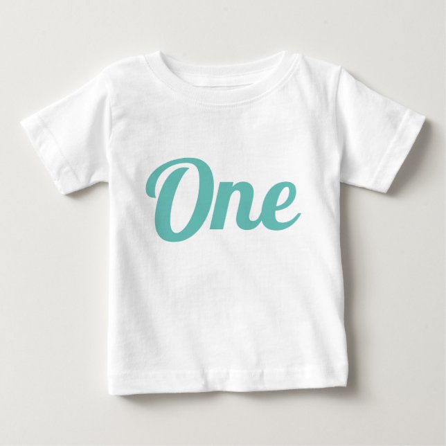 T-shirt Pour Bébé Premier anniversaire Turquoise (Devant)