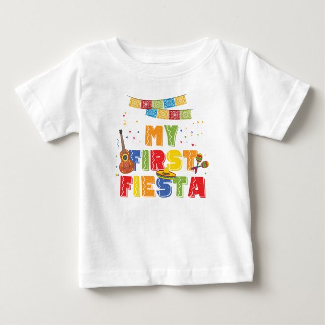 T-shirt Pour Bébé Premier chemise d'anniversaire Fiesta Boy (Devant)